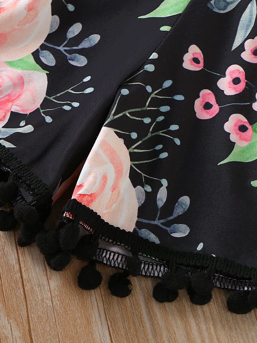 Trendy Baby Toddler Girl Letters Vest + Floral Shorts 2-Piece Clothes Set - dianjiang-