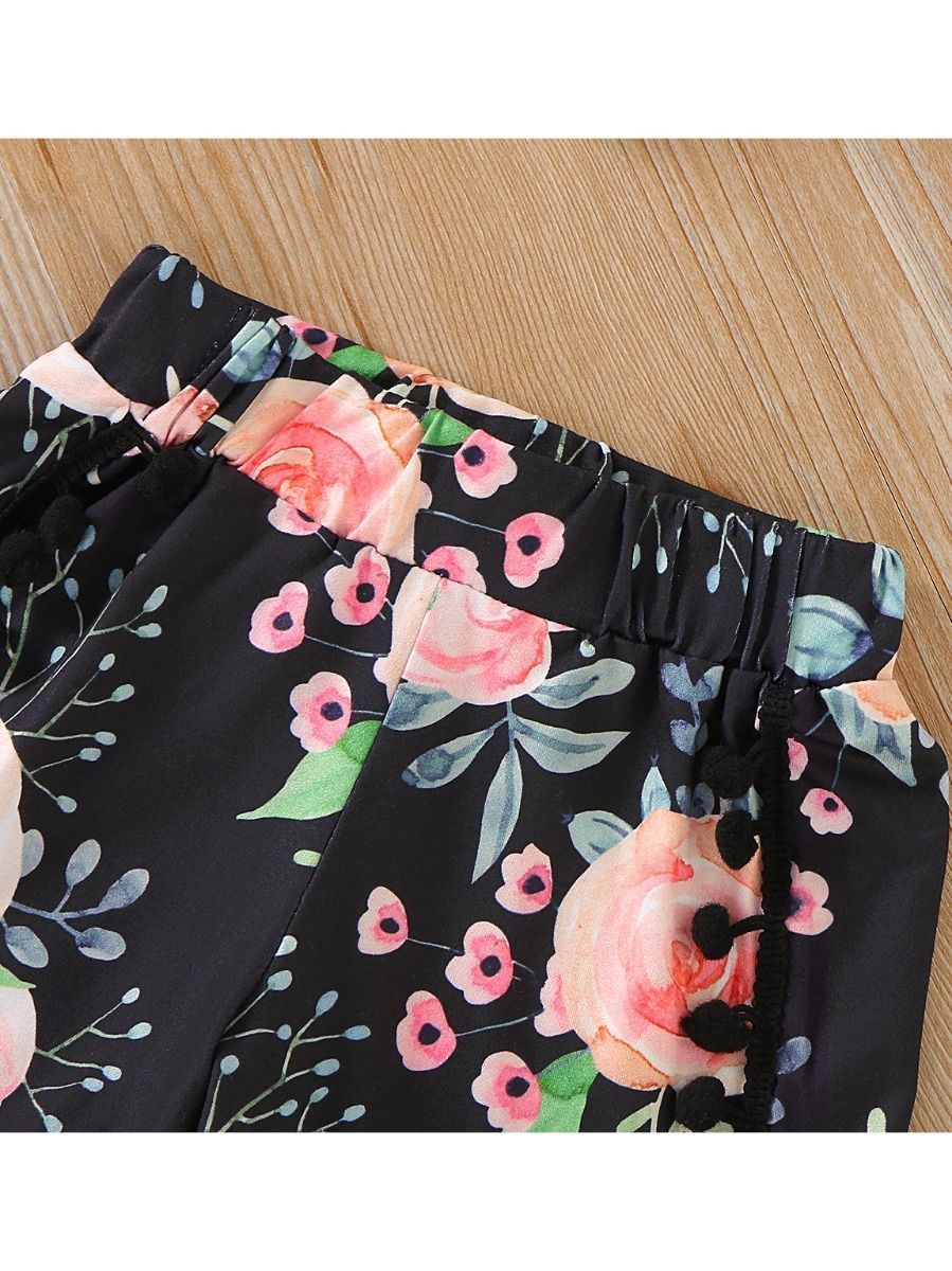 Trendy Baby Toddler Girl Letters Vest + Floral Shorts 2-Piece Clothes Set - dianjiang-