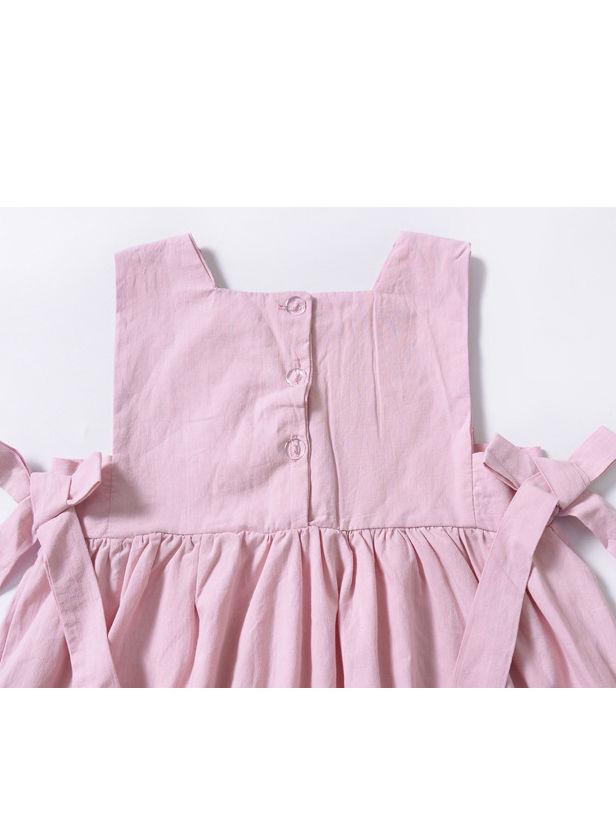 Trendy Bowknot Toddler Girl Pink  Sleeveless Lace Dress - dianjiang-