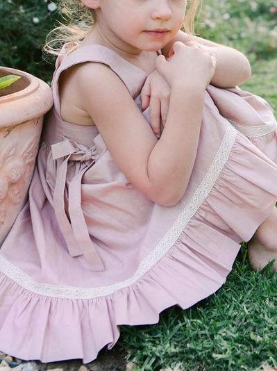 Trendy Bowknot Toddler Girl Pink  Sleeveless Lace Dress - dianjiang-
