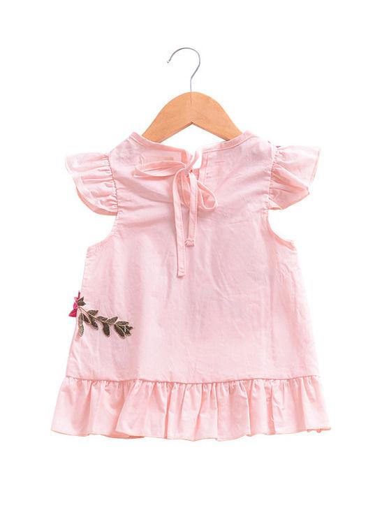 Trendy Little Girl 3D-Flowers Pink Summer Dress - dianjiang-