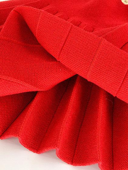 Trendy Little Girl Solid Color Knitted Pleated Skirt - dianjiang-