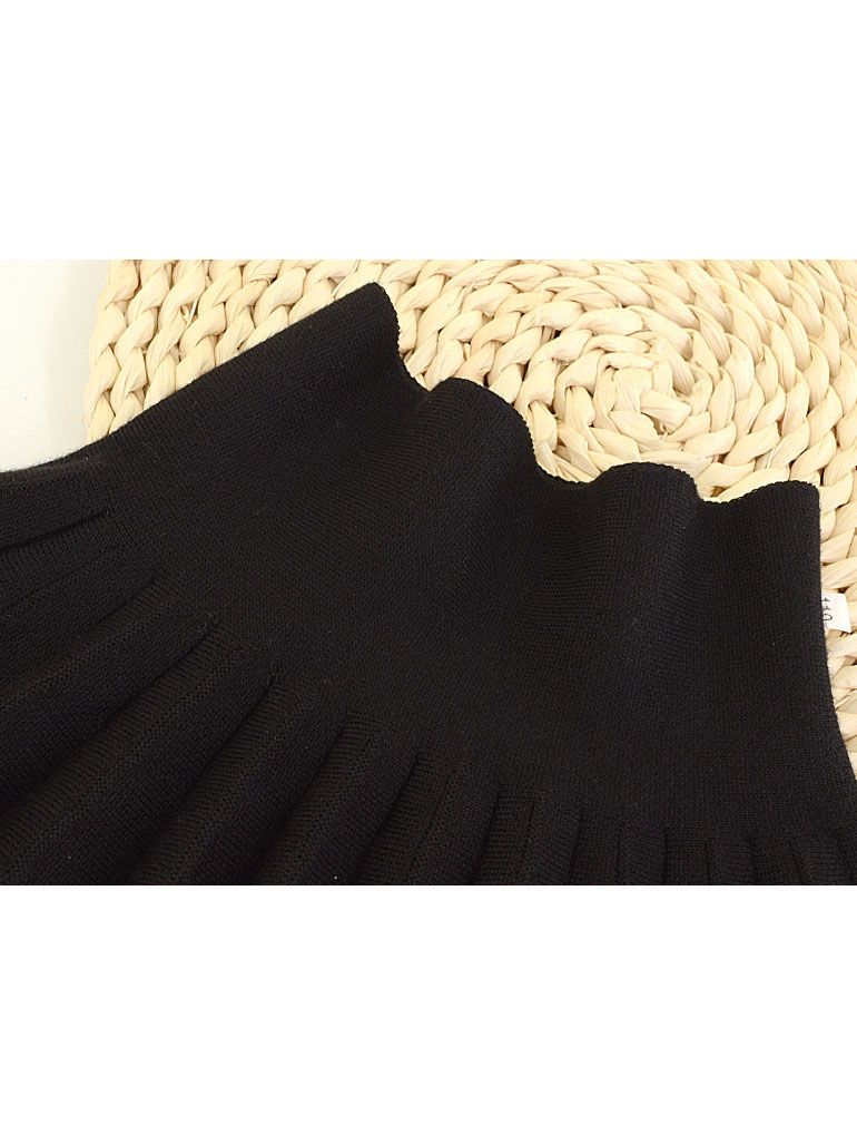 Trendy Little Girl Solid Color Knitted Pleated Skirt - dianjiang-