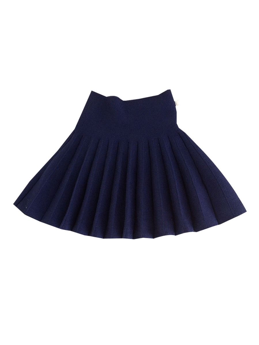 Trendy Little Girl Solid Color Knitted Pleated Skirt - dianjiang-