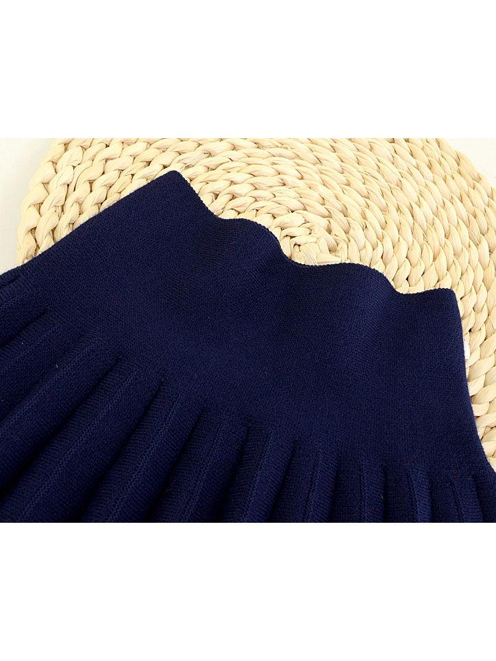 Trendy Little Girl Solid Color Knitted Pleated Skirt - dianjiang-