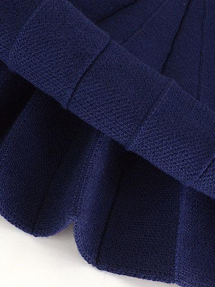 Trendy Little Girl Solid Color Knitted Pleated Skirt - dianjiang-