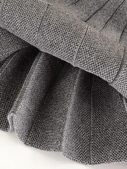 Trendy Little Girl Solid Color Knitted Pleated Skirt - dianjiang-