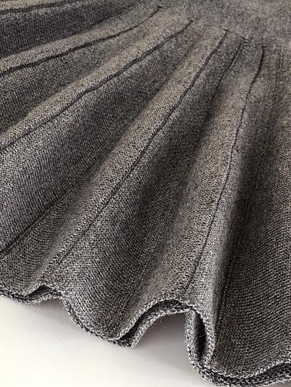 Trendy Little Girl Solid Color Knitted Pleated Skirt - dianjiang-