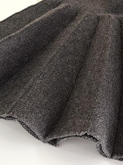 Trendy Little Girl Solid Color Knitted Pleated Skirt - dianjiang-