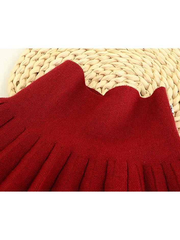Trendy Little Girl Solid Color Knitted Pleated Skirt - dianjiang-