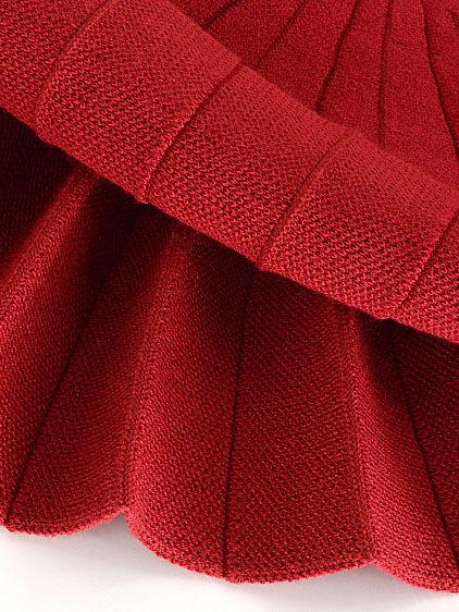 Trendy Little Girl Solid Color Knitted Pleated Skirt - dianjiang-
