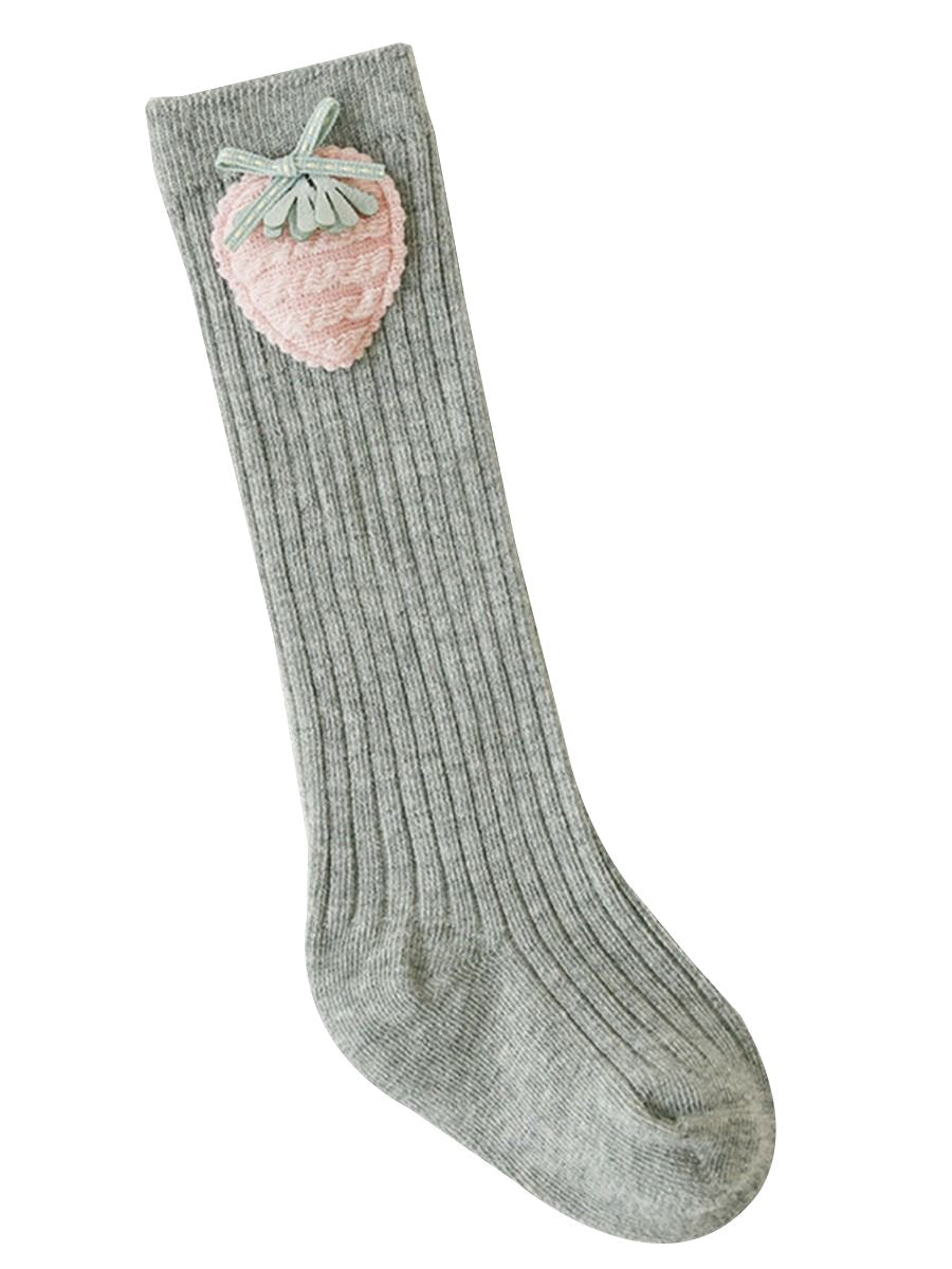 Cute Rabbit/Cat/Strawberry/Flower/Star Trimmed Knee High Warmer Socks Long Stockings - dianjiang-