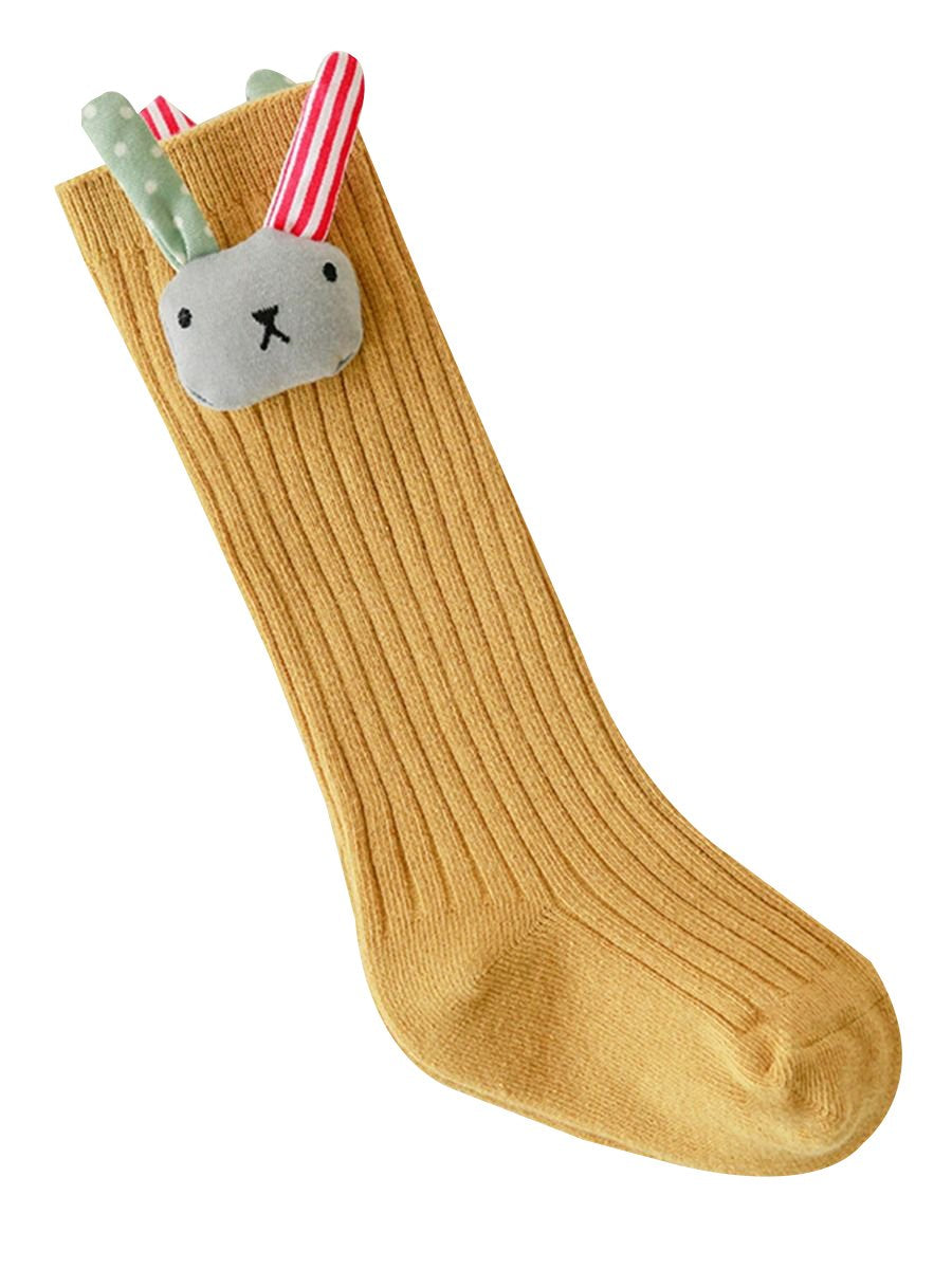 Cute Rabbit/Cat/Strawberry/Flower/Star Trimmed Knee High Warmer Socks Long Stockings - dianjiang-