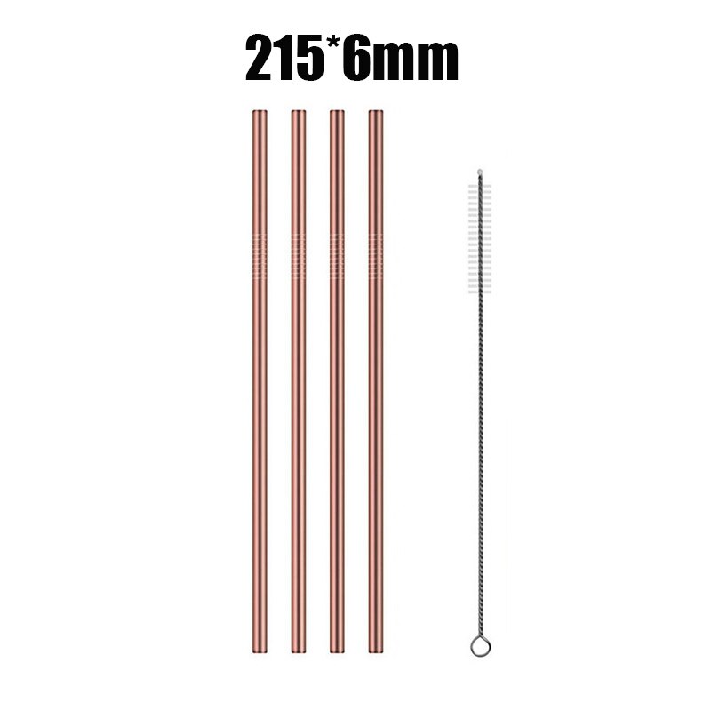 UPORS 4/8Pcs Reusable Drinking Straw High Quality 304 Stainless Steel Metal Straw with Cleaner Brush Wholesale - dianjiang-