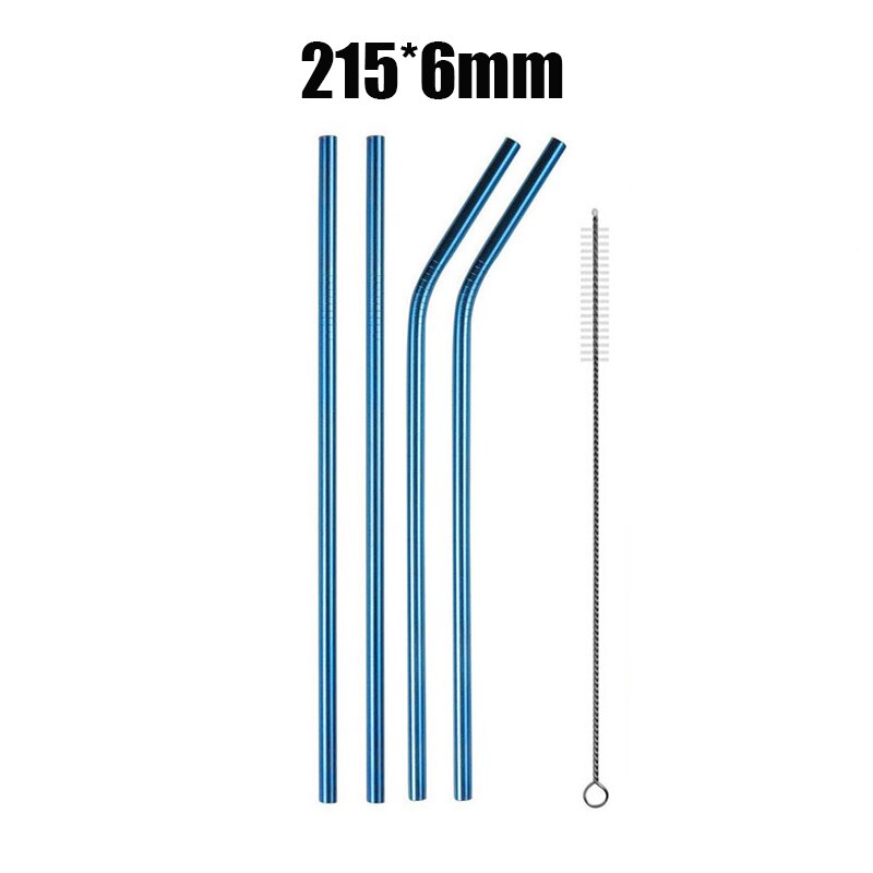 UPORS 4/8Pcs Reusable Drinking Straw High Quality 304 Stainless Steel Metal Straw with Cleaner Brush Wholesale - dianjiang-