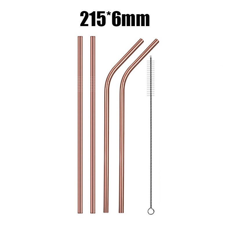 UPORS 4/8Pcs Reusable Drinking Straw High Quality 304 Stainless Steel Metal Straw with Cleaner Brush Wholesale - dianjiang-