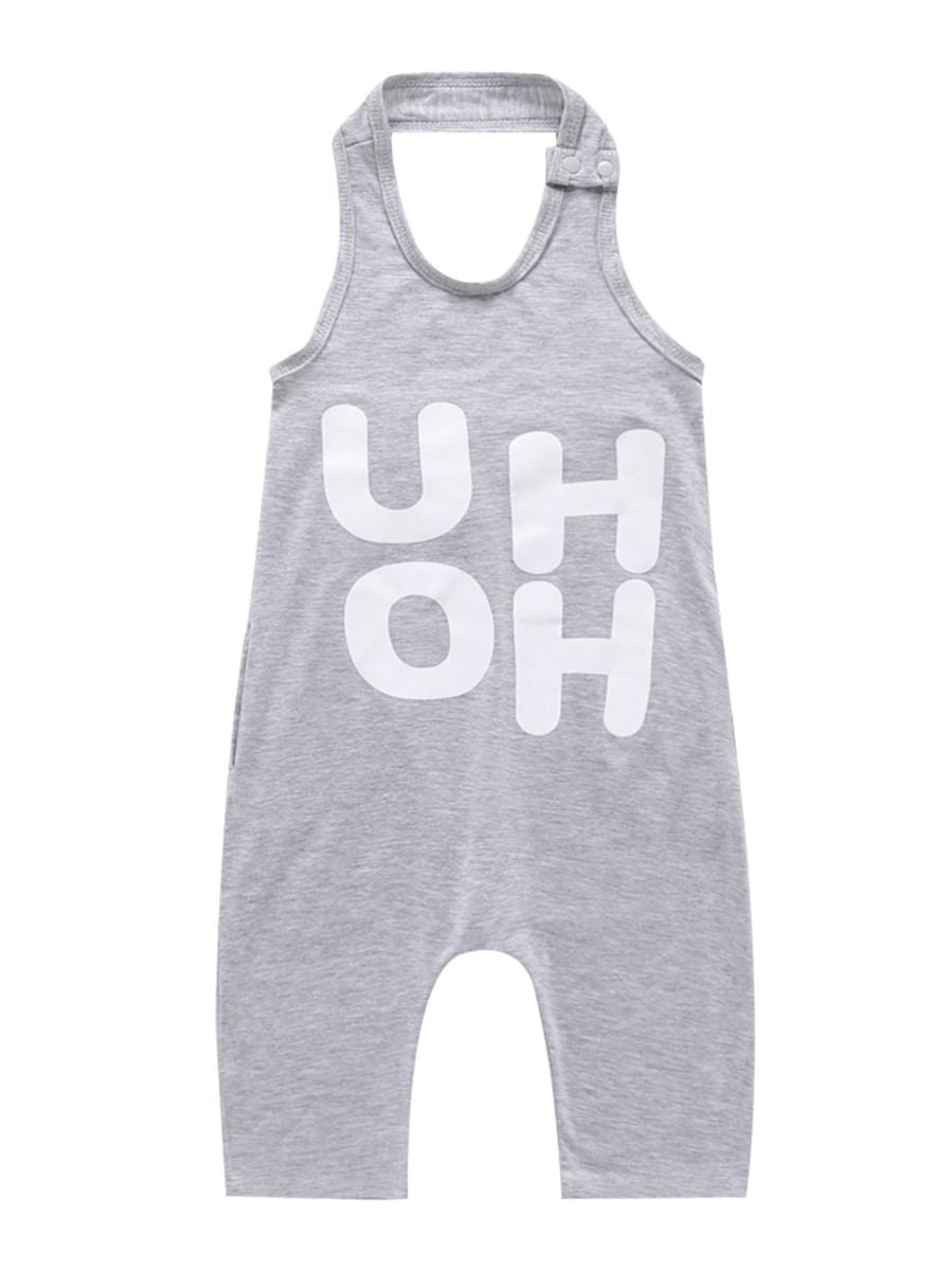 High Summer Letters Print Baby Little Kids Unisex Jumpsuit - dianjiang-