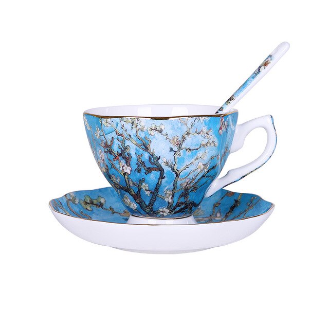 Van Gogh Art Painting Coffee Mugs The Starry Night, Sunflowers, The Sower, Irises Saint-Remy Coffee tea cups - dianjiang-