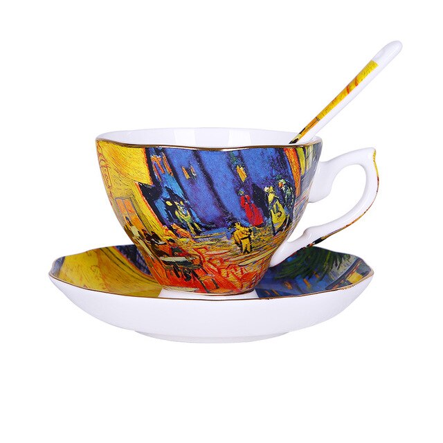 Van Gogh Art Painting Coffee Mugs The Starry Night, Sunflowers, The Sower, Irises Saint-Remy Coffee tea cups - dianjiang-