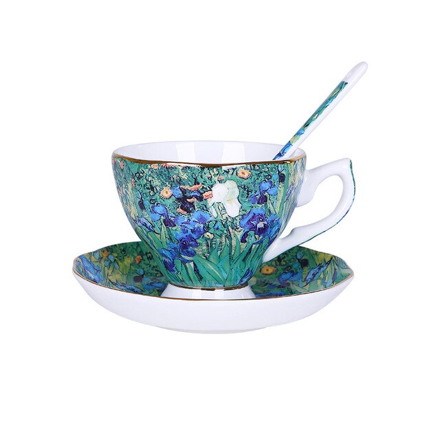 Van Gogh Art Painting Coffee Mugs The Starry Night, Sunflowers, The Sower, Irises Saint-Remy Coffee tea cups - dianjiang-