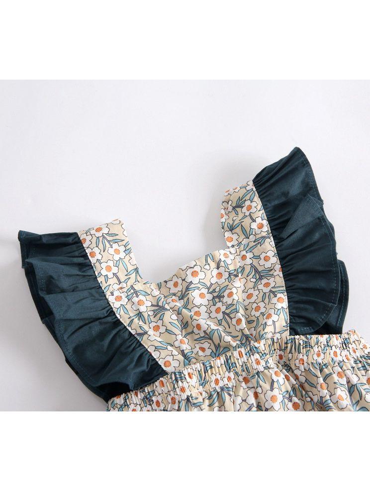 Vintage Floral Flutter Sleeve Summer Infant Baby Girl Bodysuits - dianjiang-