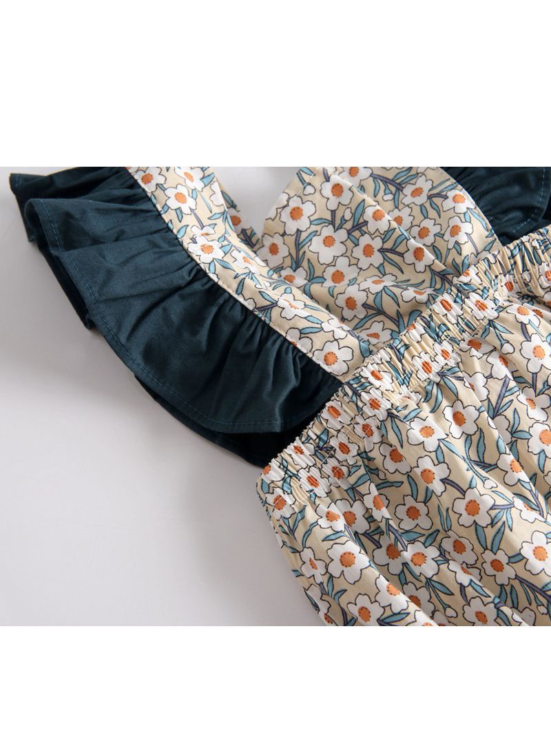 Vintage Floral Flutter Sleeve Summer Infant Baby Girl Bodysuits - dianjiang-