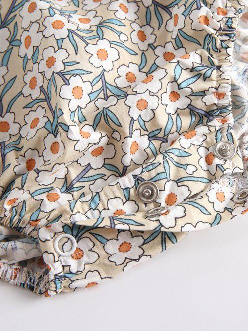 Vintage Floral Flutter Sleeve Summer Infant Baby Girl Bodysuits - dianjiang-