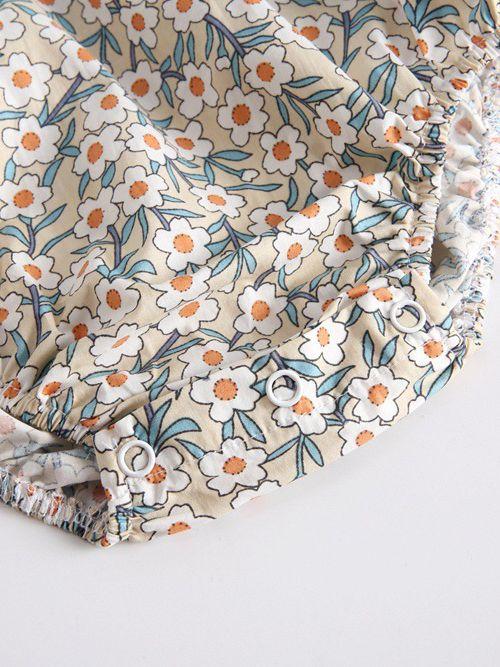 Vintage Floral Flutter Sleeve Summer Infant Baby Girl Bodysuits - dianjiang-