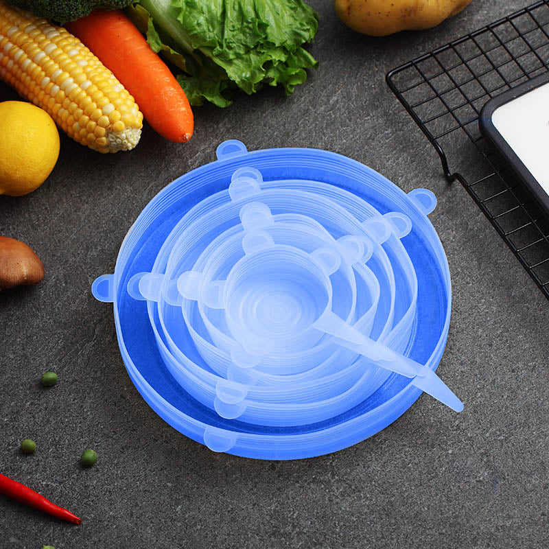 WORTHBUY 6 Pcs/Set Food Silicone Cover Universal Silicone Lids For Cookware Bowl Pot Reusable Stretch Lids Kitchen Accessories - dianjiang-