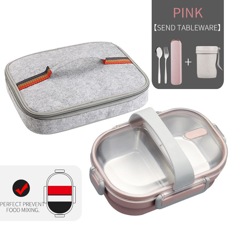 WORTHBUY Japanese Lunch Box With Compartment 304 Stainless Steel Bento Box For Kids School Food Container Leak-proof Food Box - dianjiang-