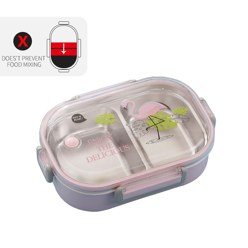 WORTHBUY Japanese Lunch Box With Compartment 304 Stainless Steel Bento Box For Kids School Food Container Leak-proof Food Box - dianjiang-