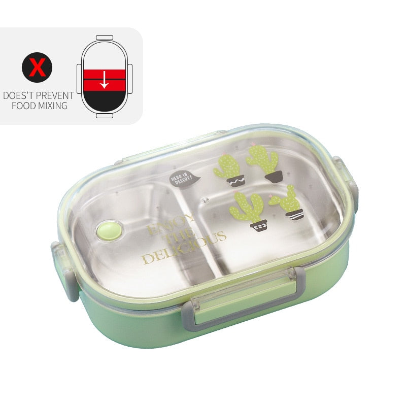 WORTHBUY Japanese Lunch Box With Compartment 304 Stainless Steel Bento Box For Kids School Food Container Leak-proof Food Box - dianjiang-