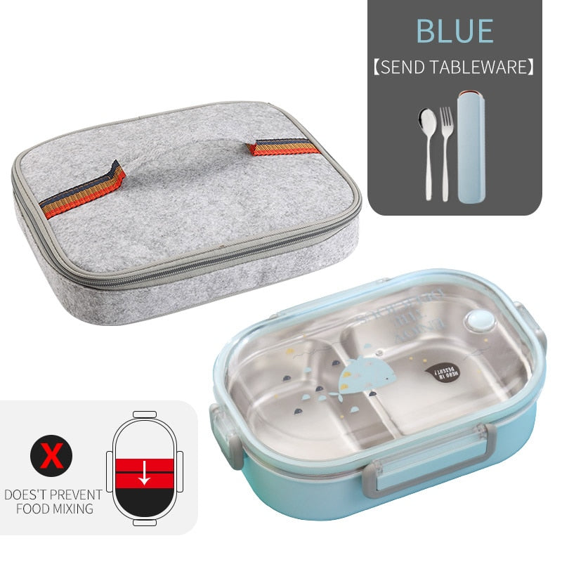 WORTHBUY Japanese Lunch Box With Compartment 304 Stainless Steel Bento Box For Kids School Food Container Leak-proof Food Box - dianjiang-