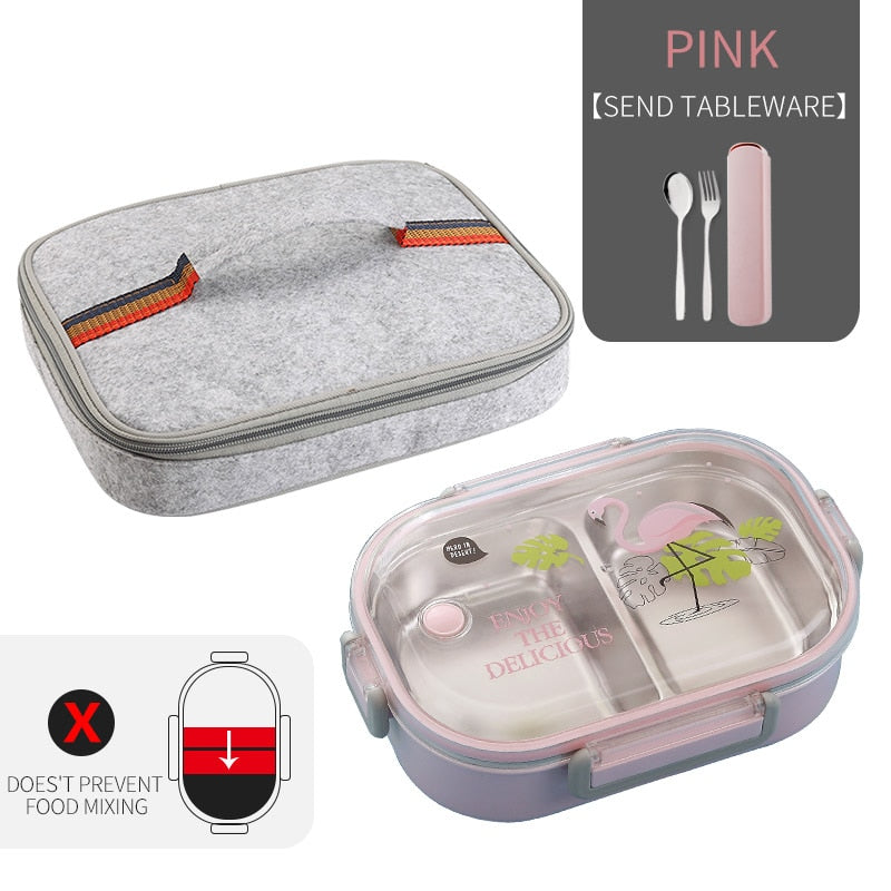 WORTHBUY Japanese Lunch Box With Compartment 304 Stainless Steel Bento Box For Kids School Food Container Leak-proof Food Box - dianjiang-