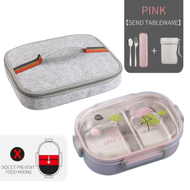 WORTHBUY Japanese Lunch Box With Compartment 304 Stainless Steel Bento Box For Kids School Food Container Leak-proof Food Box - dianjiang-