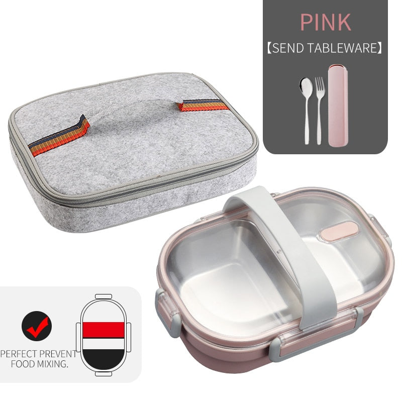 WORTHBUY Japanese Lunch Box With Compartment 304 Stainless Steel Bento Box For Kids School Food Container Leak-proof Food Box - dianjiang-