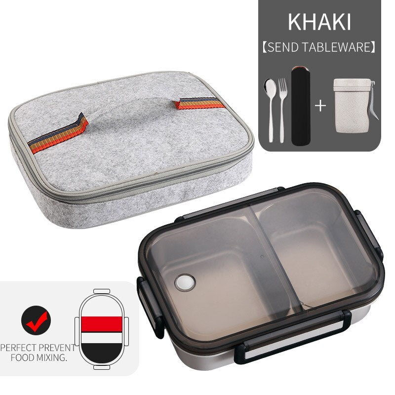 WORTHBUY Japanese Lunch Box With Compartment 304 Stainless Steel Bento Box For Kids School Food Container Leak-proof Food Box - dianjiang-