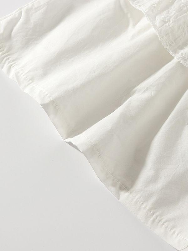 Solid Color 3-Piece Outfit White Off Shoulder Top +Pants+Strip For Toddler Girl - dianjiang-