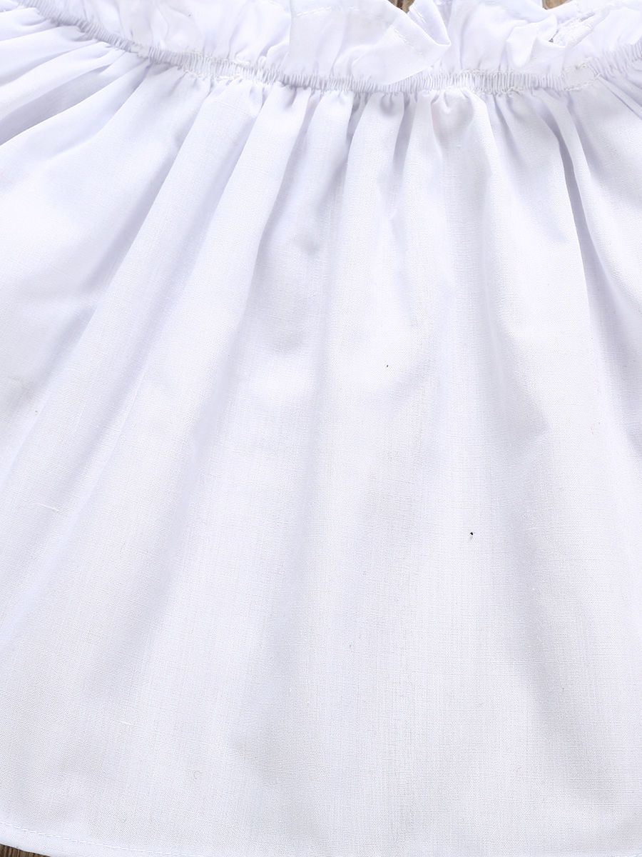 Baby Toddler Girl White Ruffle Suspender Top+Casual Pants 2-Piece Summer Outfits - dianjiang-