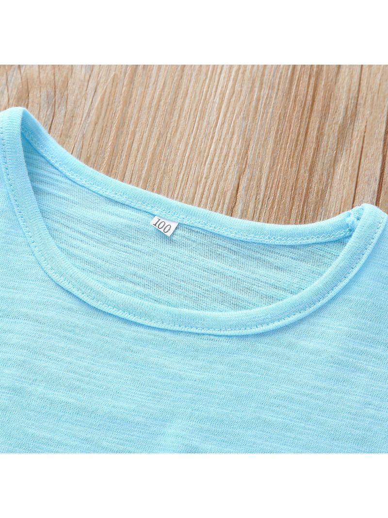 Wink After Lemon Printed Summer Baby Toddler Boy Blue T-shirt - dianjiang-