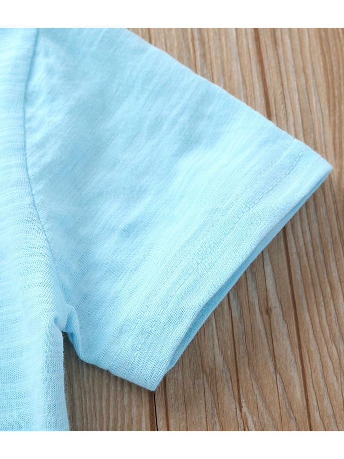 Wink After Lemon Printed Summer Baby Toddler Boy Blue T-shirt - dianjiang-