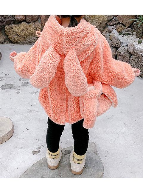 Winter 2-Piece Cute Bunny Style Fleeced Hoodies Matching Mini Bag - dianjiang-