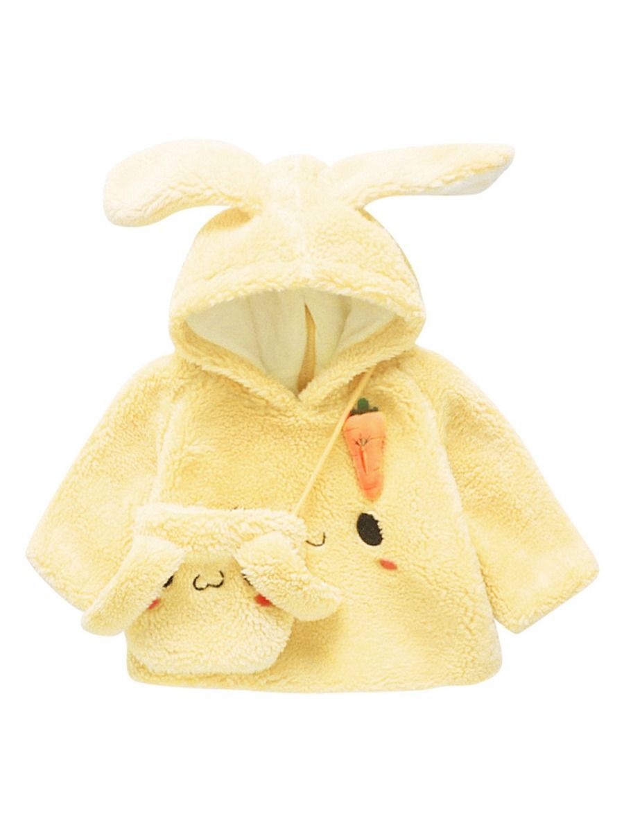 Winter 2-Piece Cute Bunny Style Fleeced Hoodies Matching Mini Bag - dianjiang-