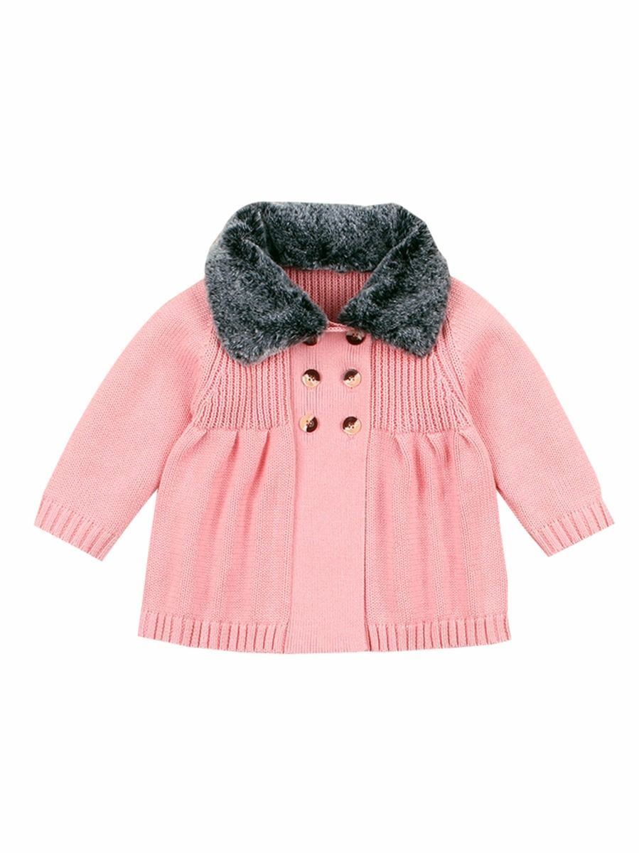 Winter Infant Baby Fur Collar Knitted Coat - dianjiang-