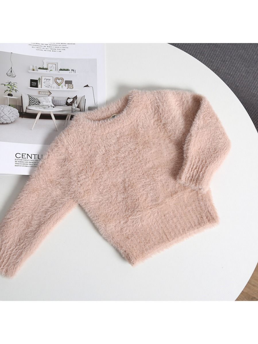 Winter Baby Toddler Girl Solid Color Soft Sweater - dianjiang-