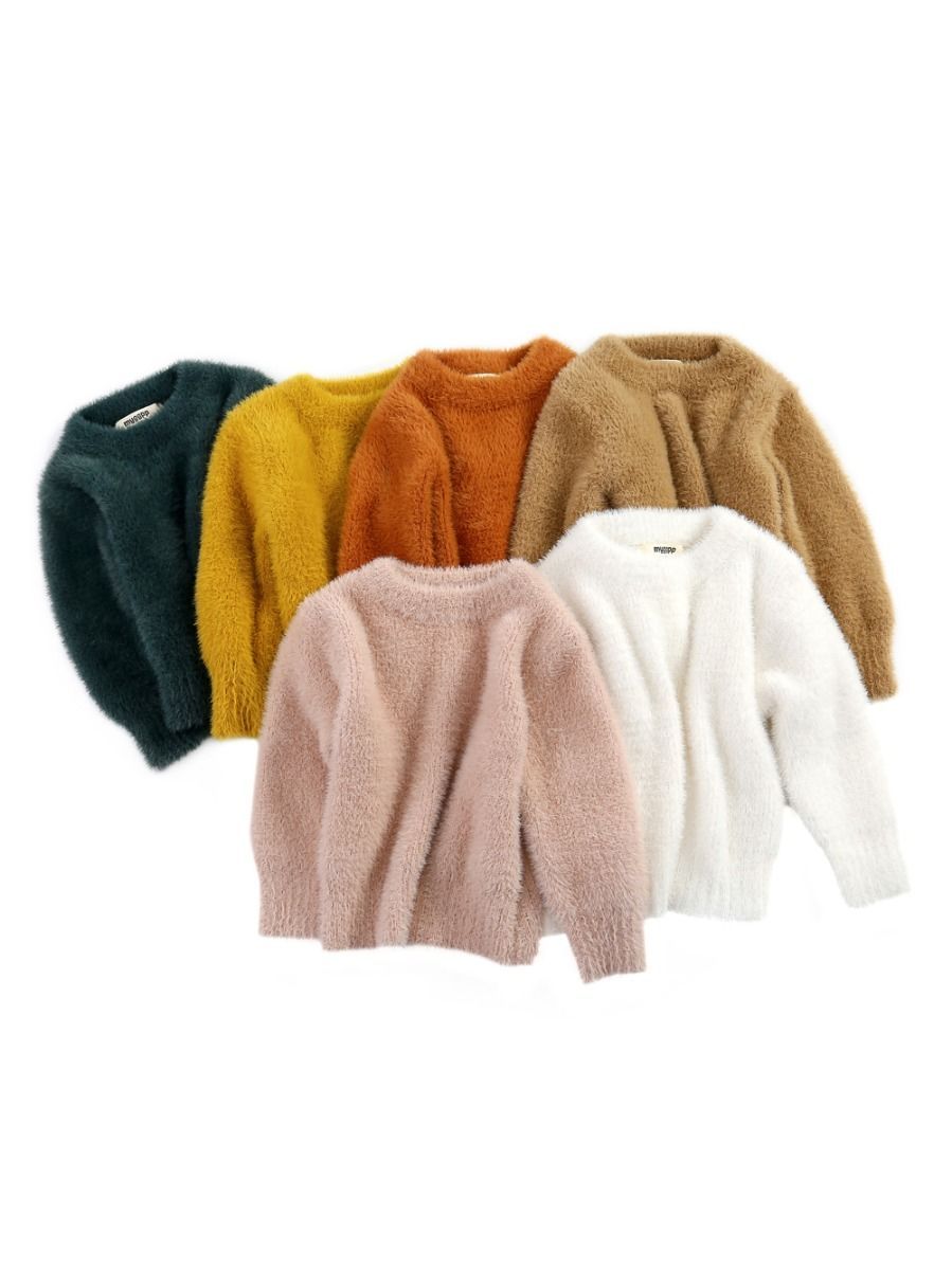 Winter Baby Toddler Girl Solid Color Soft Sweater - dianjiang-