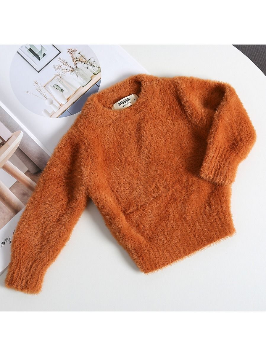 Winter Baby Toddler Girl Solid Color Soft Sweater - dianjiang-