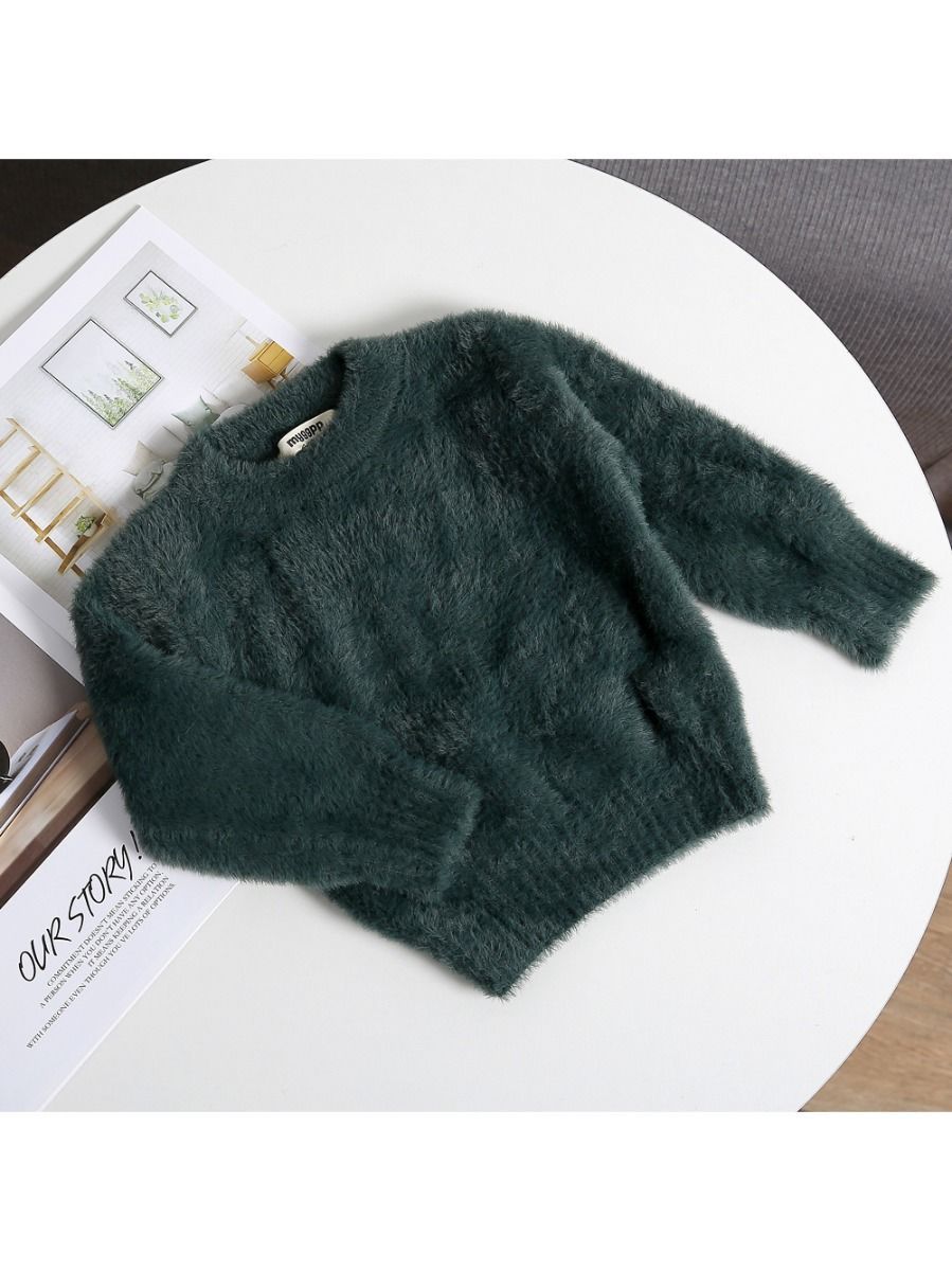Winter Baby Toddler Girl Solid Color Soft Sweater - dianjiang-