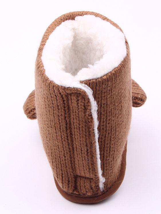 Brown Winter Cute Baby Bear Style Fleecee-lined Snow Boots - dianjiang-