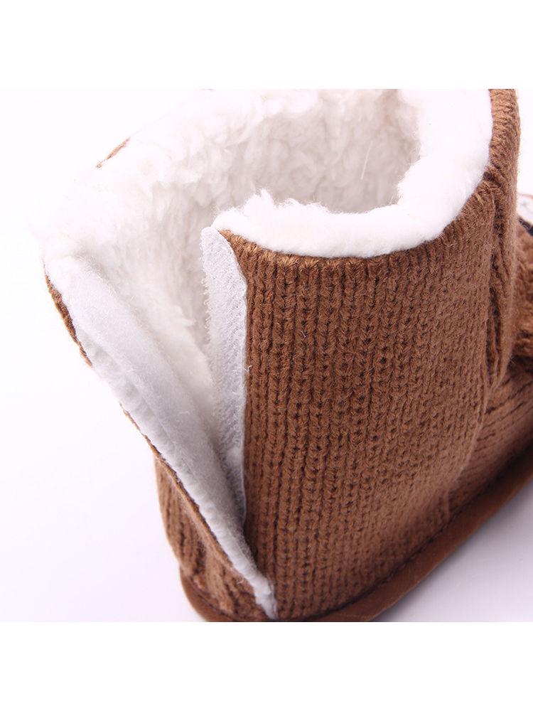 Brown Winter Cute Baby Bear Style Fleecee-lined Snow Boots - dianjiang-